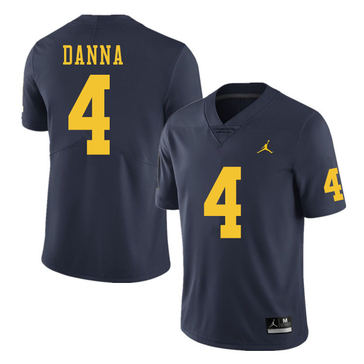 Men #4 Michael Danna Michigan Wolverines College Football Jerseys Sale-Navy